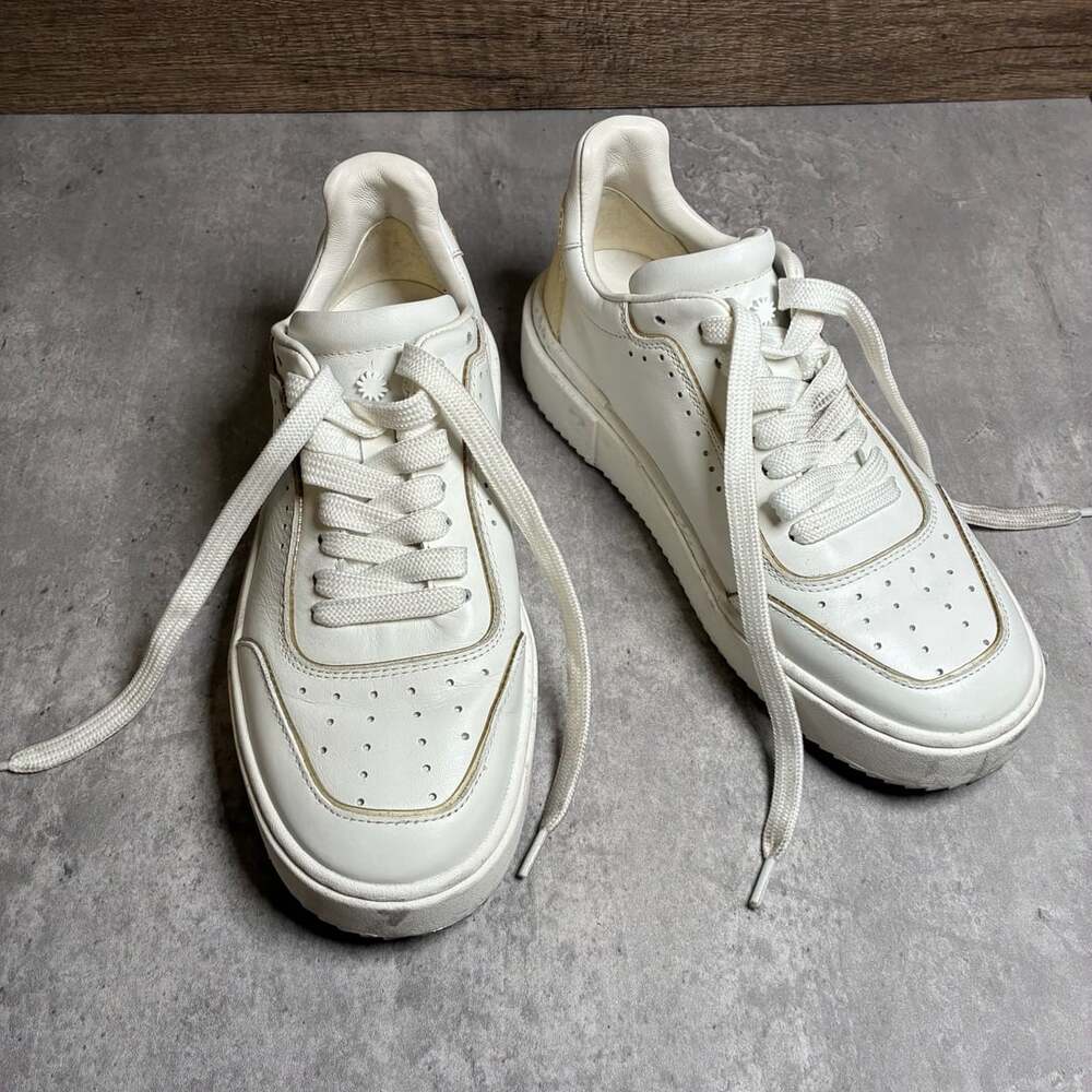 Stuart Weitzman white Leather Sneakers Size US 5.5  EU 36